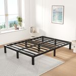 Twolike King Metals Bed Frames, Bed Frames with Underbed Storage, Steel Slat Support,Anti-Noise Foam Stickers, Easy Assembly,King Size