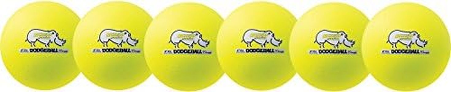 Champion Sports Rhino Skin Dodgeball (Set of 6, Neon Yellow, 6")