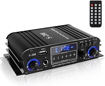 Etlephe 4 Canales Amplificador Audio,Amplificador HiFi,Amplificador Estéreo Bluetooth 5.0,2000W,FM Radio Portátil SD Card/USB Input/FM Radio, para el hogar o tu Coche 50W x4