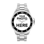 Toff London Personalised Engravable Photo Gifts for Men and Boys, Analogue Quartz Movement Watch with Stainless Steel Band, Custom Made Watch