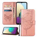 Asdsinfor iPod Touch 7/ iPod Touch 6/iPod Touch 5 Wallet Case,with Credit Card Holder, for Women & Men,with Stand PU Leather Magnetic Closure Case for iPod Touch 7 Butterfly Rose Gold YB