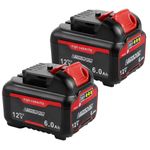 AMICROSS 12V Battery Replacement for Dewalt 12V Battery 6.0Ah, Compatible with DCB120 DCB126 DCB123 DCB127 DCB124 12 Volt Max Tools DCS312B DCD701B DCL077B & Chargers DCB105 DCB112 DCB115 2-Pack