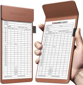 ONHAWKS Golf Magnetic Yardage Book Cover & Leather Scorecard Clover,Golf Accessories for Men,Magnet Book Case for Back Pocket