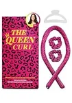 The Queen Curl Satin Heatless Hair Curler | Heatless Curls Headband w/Hair Clip & Scrunchies | Overnight Hair Curlers to Sleep In w/o Heat Damage or Creases for All Hair Types (Pink Leopard)