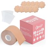 OXILY Boob Tape with 10pcs Nipple Cover & 36pcs Fashion Tape Double Sided Body Tape Adhesive Strapless Bra & Heavy Breast Support - Boobs Tape for Women Clothes