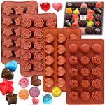 4 Pack:Chocolate Molds Silicone,Flowers Silicone Molds,Cake Chocolate Mold, Wedding Cake Decorating Tools,Fondant Sugarcraft Cake Molds.Non-Stick and Food Grade Silicone Molds for Chocolate Candies.