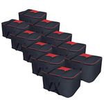 Goodwill Tech™ 10 Pack Big Storage Bag Nylon Moisture Proof Bag with Zippered Closure for Blanket/Bed Sheets/Clothes, 57x48x32cm-(Black)