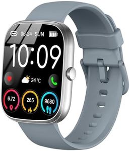 Smartwatch Uomo Donna, 1.91" Orologio Fitness con Effettua/Risposta Chiamate, 110+ Sportive Fitness Tracker, Sonno Cardiofrequenzimetro, Calorie, Contapassi Smart Watch per Android iOS, Grigio Argento