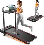 Folding Treadmill with 10% Incline and Handle, 3 in 1 Foldable Treadmill for Home/Office, 12KM/H Walking Pad, 2.5HP Under Desk Running Machines with Adjustable Height, LED Screen, App Control