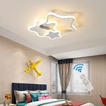 Tioolo Dimmable LED Ceiling Light, Creative Cartoon Star Ceiling Light, Acrylic Ceiling Lamp with Remote, Modern Flush Mount Chandelier Lighting Fixture for Boys Girls Bedroom Living Room, 32W/White