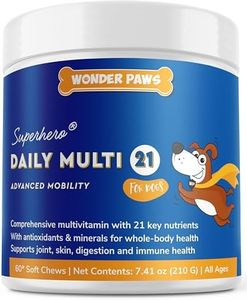 WONDER PAWS Premium Multivitamin for Dogs Daily Multi for Immune, Mood, Joint, Skin, Heart & Digestive Health - 21 in 1 Dog Multivitamins for Optimal Health Essential - 60 Multivitamin Dog Chews