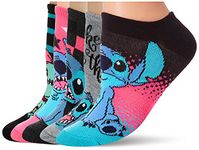 Disney womens Lilo & Stitch 5 Pack No Show Socks, Assorted Pink Multi, 9-11