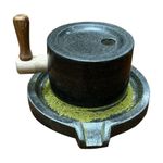qokeeu Manual Grain Mill Made of Stone, Robust Model for and Cereals - Hand-Operated Kitchen Mill | For Household Kitchen Restaurant Baking Coffee Flour Pepper Salt