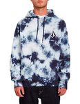 Volcom Men's Deadly Stones Hooded Fleece Pullover Sweatshirt, Multi Tie Dye, XX-Large