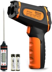 Mecurate Digital Infrared Thermometer Gun Non Contact Laser Temperature Gun -58℉～1112℉(-50℃～600℃) Adjustable Emissivity & Max Measure for Cooking/BBQ/Freezer with Food Thermometer…