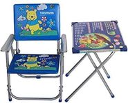 Study Table Chair for Growing Kids क ख ग,ABCD,1234 Cartoon Printed Rounded Edges Foldable Study Table and Chair Set for Kids Boy and Girl (Age 2 to 7 Year Old) (Design Vary)_4F15