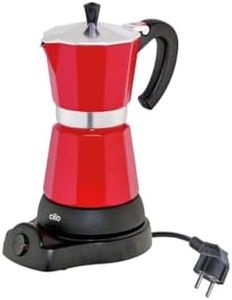 Cilio Classico - Cafetera eléctrica de estilo italiano (6 tazas), color rojo