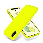 OTOFLY Liquid Silicone Gel Rubber Full Body Protection Shockproof Case for iPhone Xs/iPhone X，Anti-Scratch&Fingerprint Basic-Cases，Compatible with iPhone X/iPhone Xs, (Fluorescent Yellow)