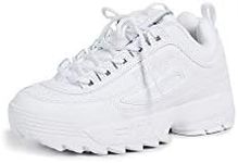 Fila Women's Disruptor Ii Premium Comfortable Sneakers, White/White/White, 8