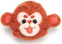 Alegend Needle Felting Kit - Monkey Brooch Making Supplies, Beginner-Friendly for Clothing Accessories, with User Instructions and Video Tutorials