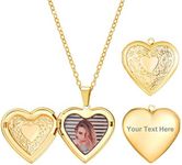 PROSTEEL Heart Engraved Necklaces for Women Gold Photo Custom Lockets for Women Mum Necklace
