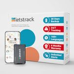 Letstrack | GPS Tracker for Personal Tracking for Kids, Vehicle & Baggage | 24 * 7 Live Tracking | Hidden GPS Tracker | (5 Yr Pre-Recharged SIM Included + Mobile App) | Works with iOS & Android