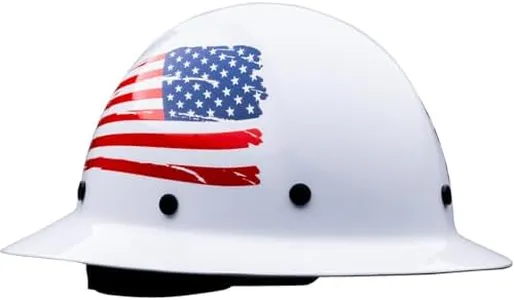 Dynamic WolfJaw Fiberglass Full Brim Hard Hat with Wheel Ratchet, 8 Point Suspension, ANSI/ISEA Z89.1 Type 1 Certified, Glass G Electrical Rating, White (280-HP1481USA-01)