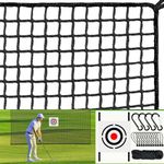 Golf Practice Net - Golf Hitting Net (10 x 10 ft) with Target Cloth as Ball Batting Net for Outdoor & Indoor, Heavy Duty Nylon Sports Barrier Netting as Soccer, Golf Nets for Backyard Driving, Garage