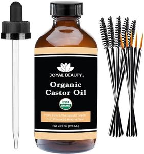 JOYAL BEAUTY Castor Oil USDA Certified Organic Cold Pressed Unrefined Hexane-free Glass Bottle 100% Pure. Lash Eyelashes Eyebrows Serum. 4OZ