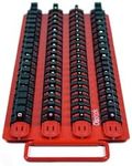 Olsa Tools Portable Socket Organizer Tray | Red Rails Black Clips | Holds 80 Sockets | Premium Quality Socket Holder