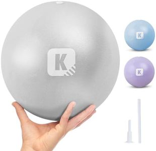 KAYMAN Pilates Balls 25cm - Anti-Burst Yoga Ball for Core Strength, Fitness, Balance, and Physical Therapy - Lightweight & Portable Exercise Ball for Home, Gym, or Travel (Grey)