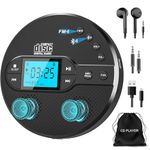 CD Players Portable with FM Transmitter, Greadio Big Screen Discman CD Player for Car, 2000mAh Rechargeable CD Player with Bluetooth,Anti-Skip Personal CD Player Walkman,USB for Traveling,Seniors,Kids