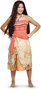 Disguise Women's Moana Deluxe Adult Costume, red, L (12-14)