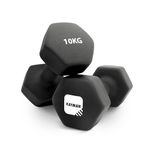 KAYMAN Neoprene Dumbbells with Free Poster – Weight Set for Home Gym | Fitness Training Equipment | Anti-Slip Grip Material | Comes with Workout Guide | Pair of 1kg 2kg 3kg 4kg 5kg 6kg 8kg 10kg (10)