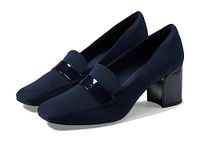 Anne Klein Women's Telepathy Pump, Navy Stretch, 3.5 UK