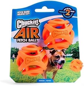 Chuckit! Air Fetch Ball – Durable Rubber Dog Toy, Lightweight Exercise Fetch Ball, Compatible with Launcher, Medium, 6.5 cm (Pack of 2)
