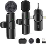 Gicorino Wireless Lavalier Microphones, 4-in-1 Universal Receiver for Android iPhone iPad Laptop & Camera, USB-C, Wireless Mini Microphone for Video Recording, Vlog, YouTube, TikTok