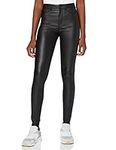 Noisy May Womens Callie Pants Leather PU Trousers Black Coated M L30