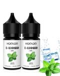 HOOLOO Vape Liquid No Nicotine, 2 Packs 30ml Fruit Flavours Vape Juice Shortfill, Made in USA, E Liquid for Vape Electronic Cigarettes Starter Kits (Mint)