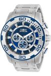 Invicta Stainless Steel Pro Diver - Scuba Chronograph Blue Dial Analog Watch for Men - 22319, Silver Band