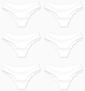 PATPAT Teen Girls Seamless Underwear No Show Panties Pack of 6 Invisible Briefs for Big Girl Stretch Seamless Bikini Briefs women clothes briefs kids White 11-12 Years