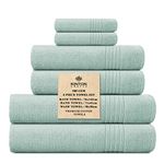 Kinton Crafts Posh Cotton Towel Set (Pack of 6-500 GSM) 2Hand- 2Wash & 2Bath Towels|Quick Dry|Breathable & Highly Absorbent|Ultra Soft|Lightweight|Ideal for Home|Hotel|Bathroom|Daily use- Aqua