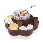 Electric S'mores Maker Tabletop Indoor, Flameless Marshmallow Roaster, Smores Kit with 6 Compartment Trays and 4 Forks, Housewarming Gifts for New House, Movie Night Supply, Christmas Gift Ideas