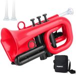 PAMPET DOLPHIN Pocket Trumpet Plastic Bb Trumpet Standard Trumpets for Student Beginner Bb Trumpets Instrument (Red)