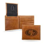 Rico Industries NFL Laser Engraved Billfold Wallet - San Francisco 49ers - Brown