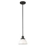 Design House 588327 Savannah Farmhouse 1-Light Indoor Pendant Dimmable White Metal Shade for Kitchen Island Bar Dining Room, Matte Black