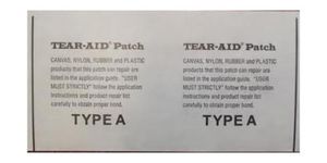 Tear-Aid Type A Kitesurfing Kite Bladder Repair Patch, 6in x 3in