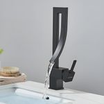 Plantex Pure Brass Faucet for Wash Basin | Hot & Cold Mixer Tap for Basin | 360° Rotation Faucet for Bathroom- (Black)