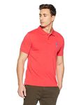 U.S. POLO ASSN. Men's Solid Regular Polo Shirt (USTSHC0051_Red XL)