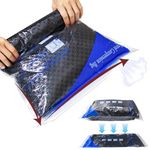 12 Pack Compression Bags for Travel | Vacuum Seal Storage Bags for Luggage & Dirty Clothes | Travel Packing Space Saver Bags for Suitcases & Home Organization | MEIQIHOME